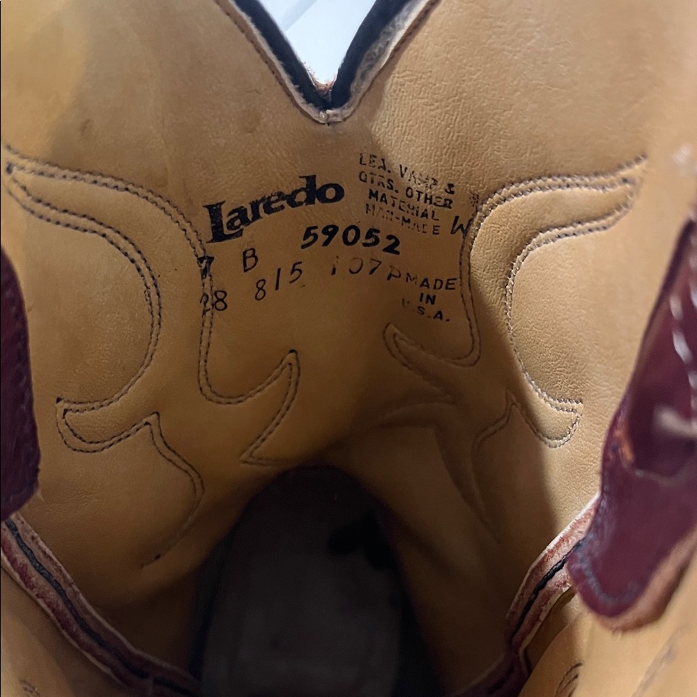 Women's Laredo Vintage leather western boots size 7 - Picture 7 of 9